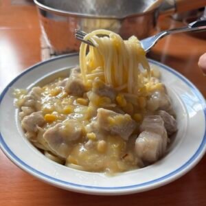 ข้าวโพดหวานและเนื้อหั่นเต๋า Sweet Corn & Diced Meat